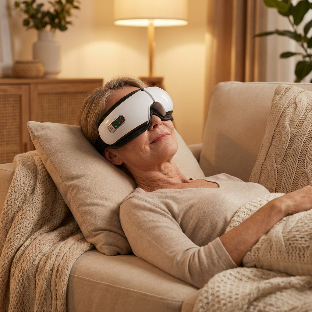 Smart Eye Massager with Heat & Bluetooth –  Relief for Tired & Puffy Eyes